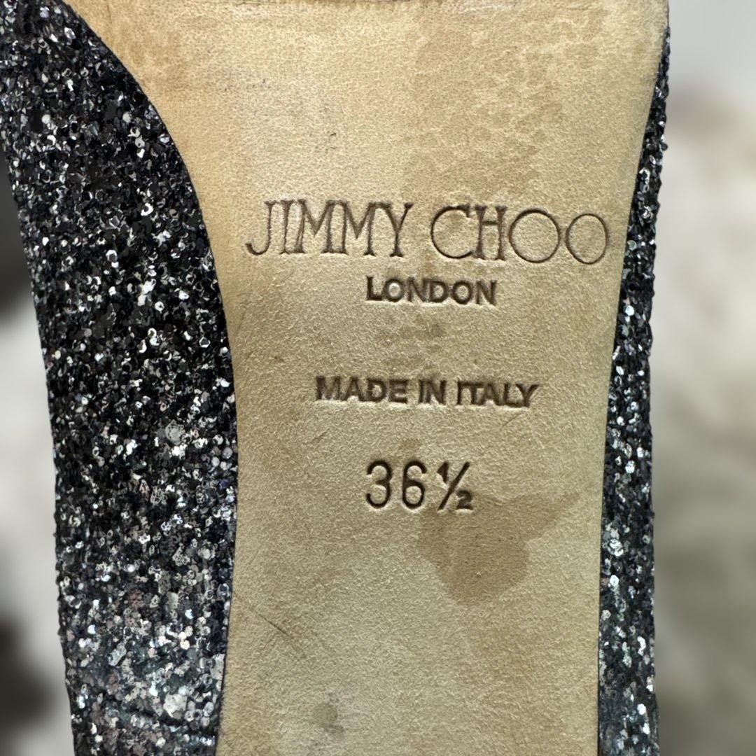 JIMMY CHOO グリッターシルバーハイヒール - メルカリ