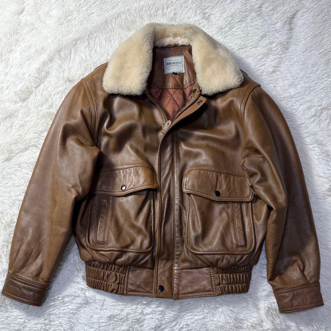 90s】G-1 A-2 フライトレザージャケット M ムートン襟ボア 短丈 - メルカリ