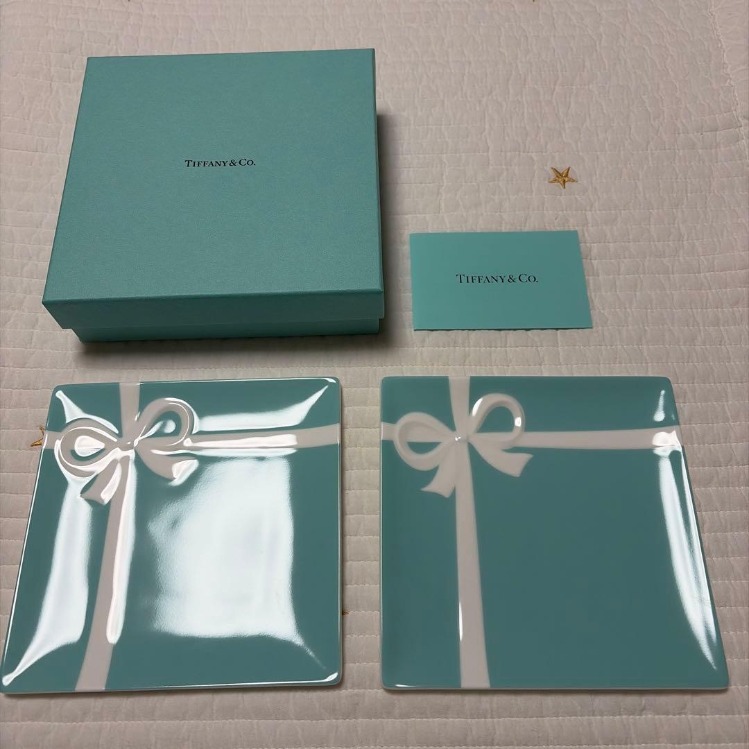 ティファニー ブルーボウデザートプレートセット 新品未使用】TIFFANY ティファニー ブルーボウ デザートプレートセット