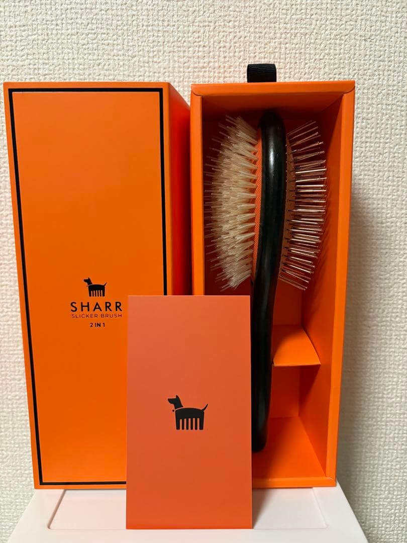 新品未使用 韓国発 SHARR ペットブラシ 黒 オレンジ 犬 猫 2in1 - メルカリ