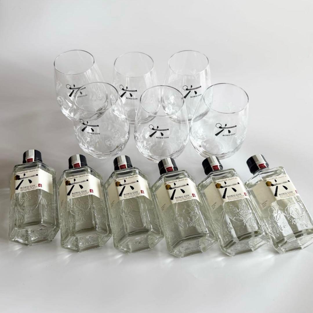 ROKU GIN 200ml 6本とグラス6個セット 送料無料・ジン飲み比べセット】サントリー クラフト ジン 六(ROKU