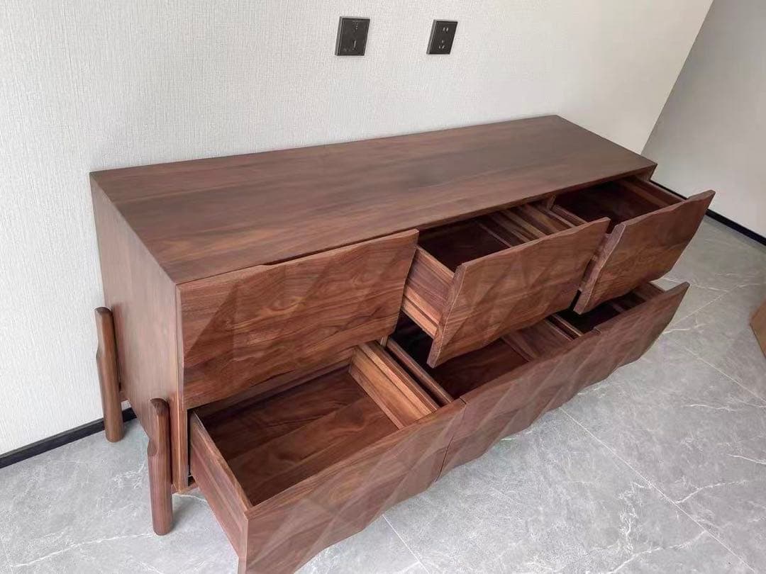 テレビ台　引き出し6個　木製 テレビボード 160 木製 完成品 ブラウン ナチュラル ローボード ロー