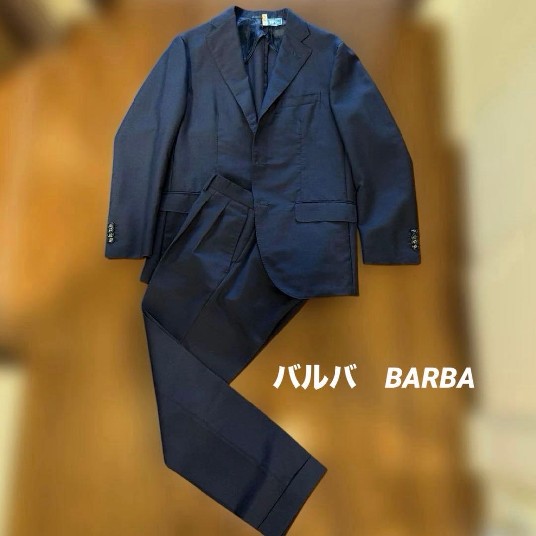 バルバ　秋冬スーツ上下 上下ウォッシャブル】スーツ 2つボタン ウールライク チェック nero