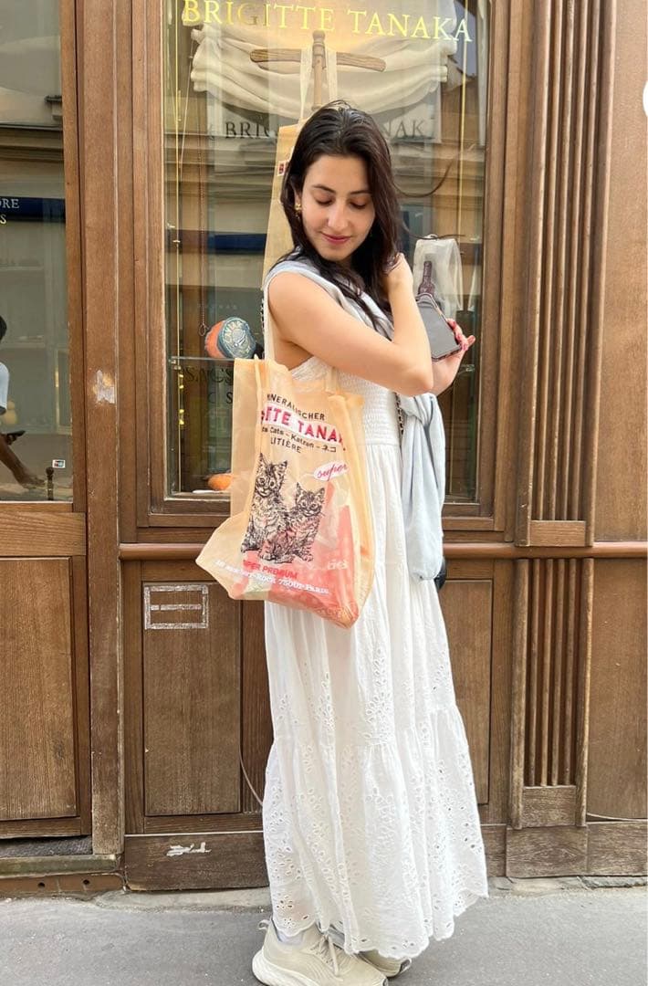 brigitte tanaka ブリジットタナカ CHAT CAT エコバッグ Brigitte Tanaka バッグ／Chat Bleu Menthe｜バッグ｜オルネ ド