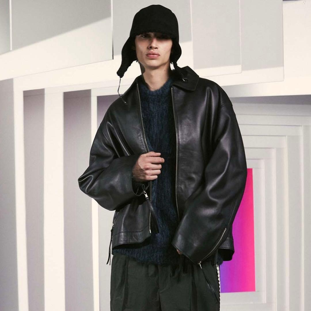 メゾンスペシャル ラムレザープライムオーバー襟付きシングルライダースジャケット UNISEX》Lamb leather Prime-Over Single Rider Collared Jacket