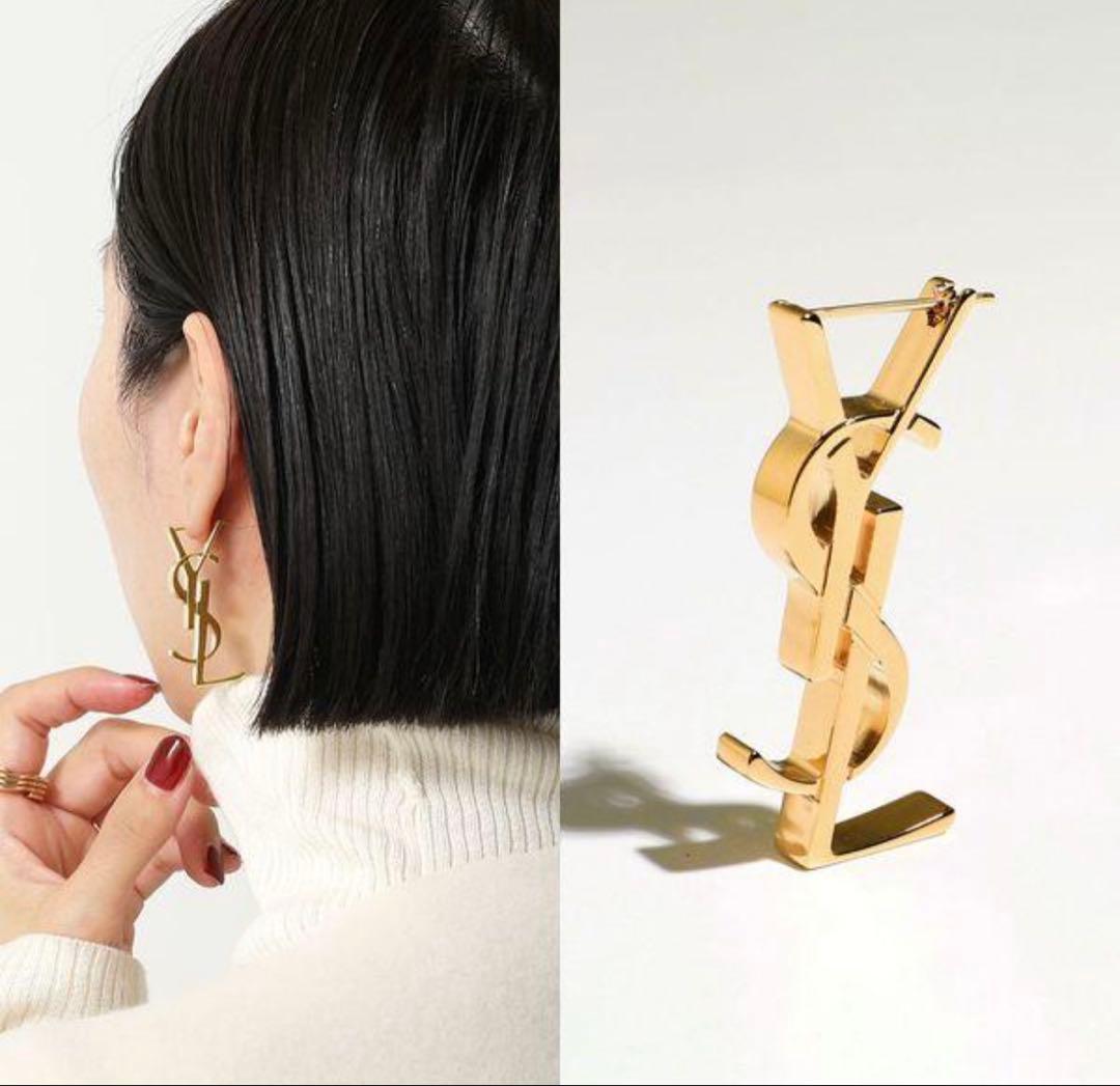 B*n様 片耳ピアスイブサンローランカサンドラピアス ゴールド SAINT LAURENT サンローラン ピアス アクセサリー 746670Y1500