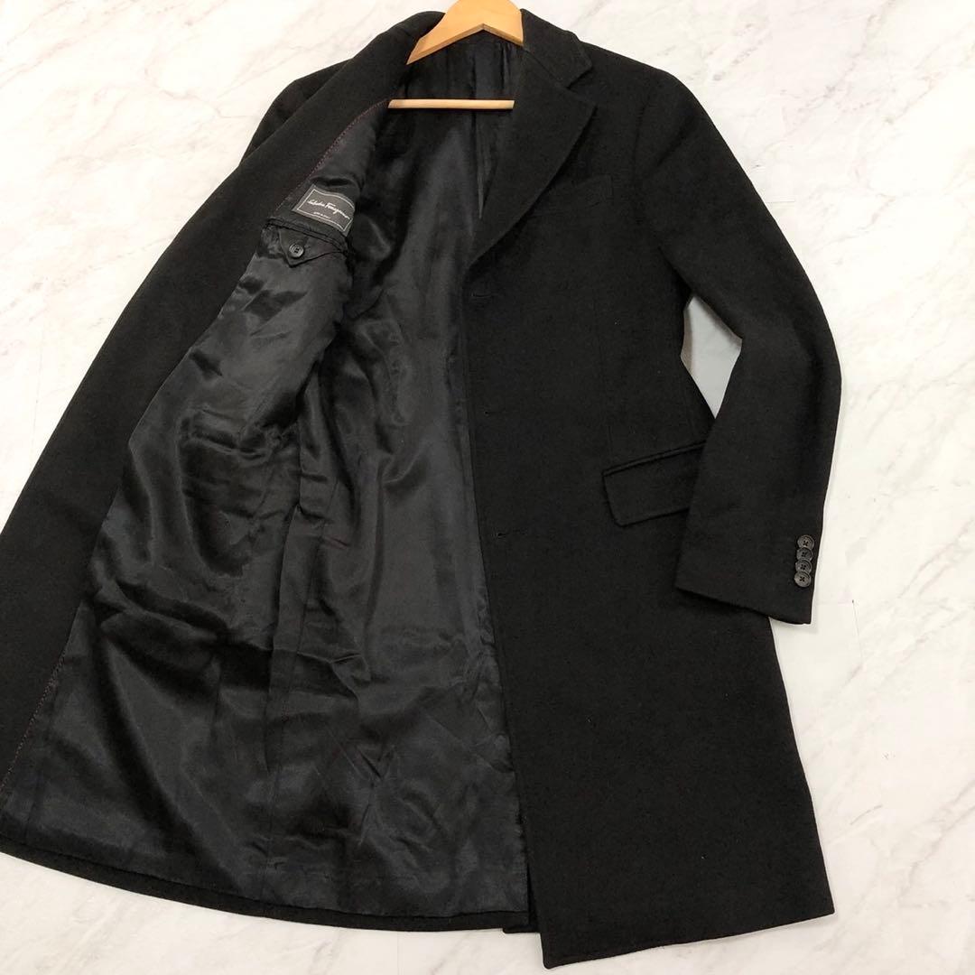 希少✨サルヴァトーレフェラガモ カシミヤ100% チェスターコート 黒 メンズ 中古・古着通販】Salvatore Ferragamo (サルヴァトーレ フェラガモ