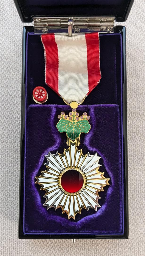 旭日双光章 勲章 専用箱付き Amazon.co.jp: 勲章ケースも飾れるコンパクト叙勲額 志賀 (単光章・双