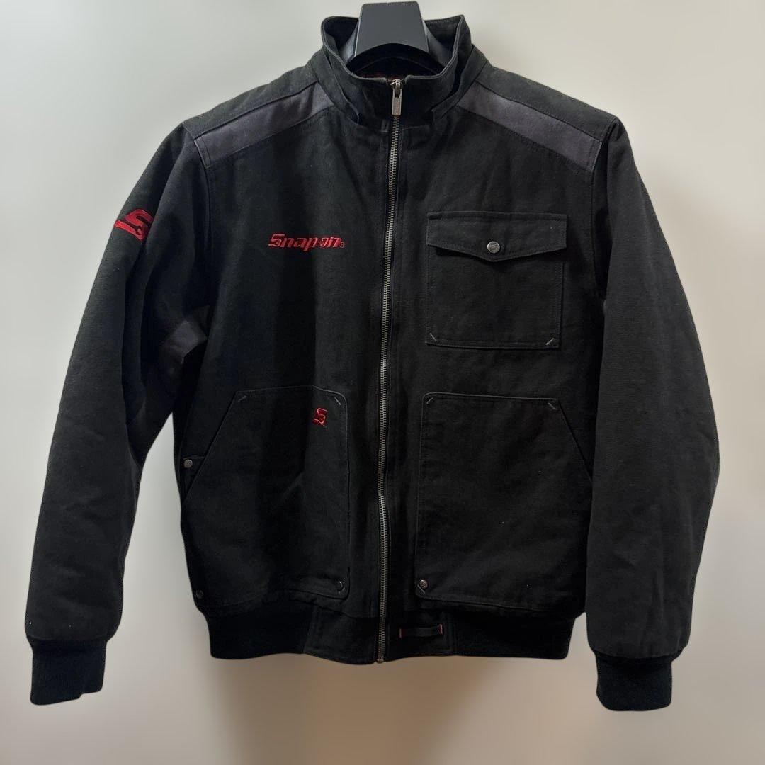 Snap-on ブラックダック生地 ブルゾン ジャンバー キルティング張り Snap-on ブラックダック生地 ブルゾン ジャンバー キルティング張り