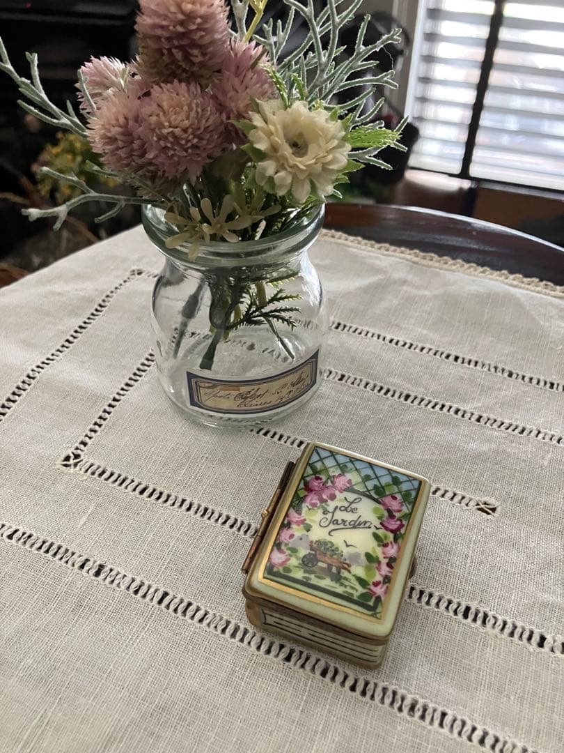 リモージュボックス アンティークガーデニングブック てんとう虫 フランス製 本 リモージュボックス アンティークガーデニングブック てんとう虫