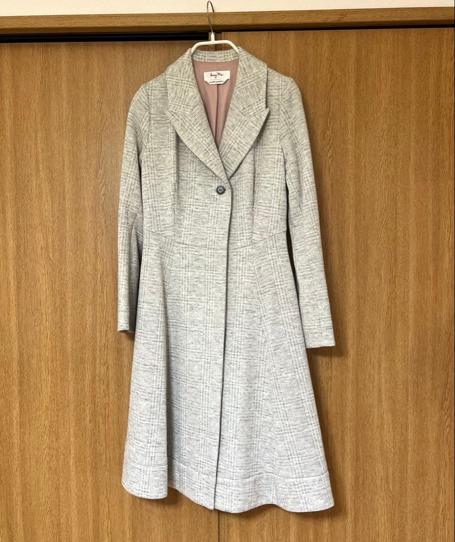 kay me ケイミー　グレンチェックコート(グレー) グレンチェック ワイドボディ ステンカラーコート【総裏】｜ES:S（エス