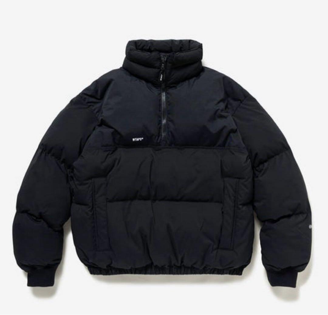 人気✨WTAPS プルオーバーダウンジャケット ハーフジップ 01 ブラック