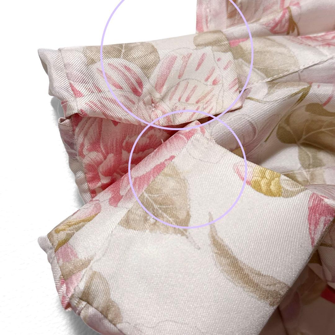 サルヴァトーレフェラガモ 花柄 シルク ボウタイ 長袖 シャツ 絹 38