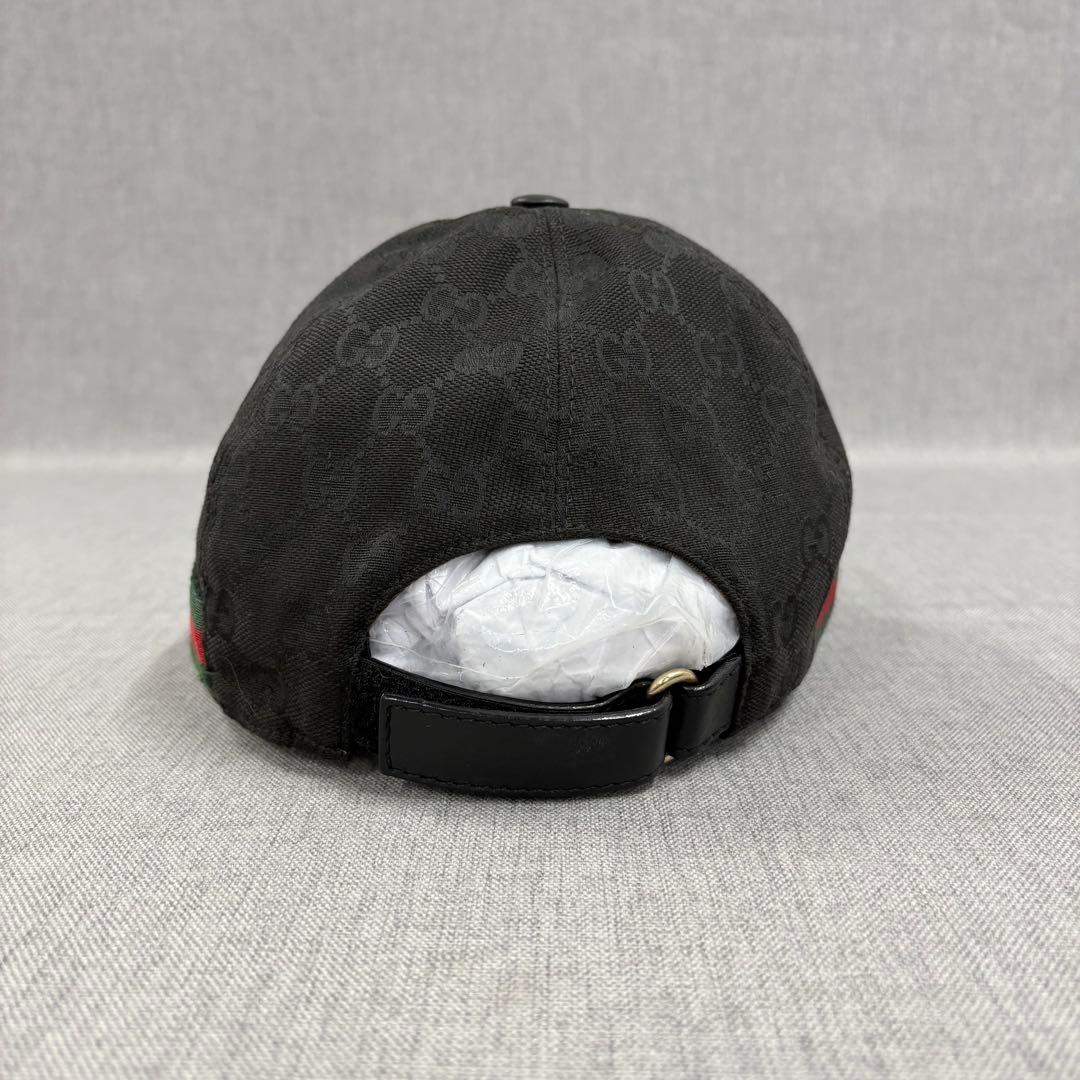美品GUCCI グッチ GGキャンバス シェリーライン ベースボールキャップ