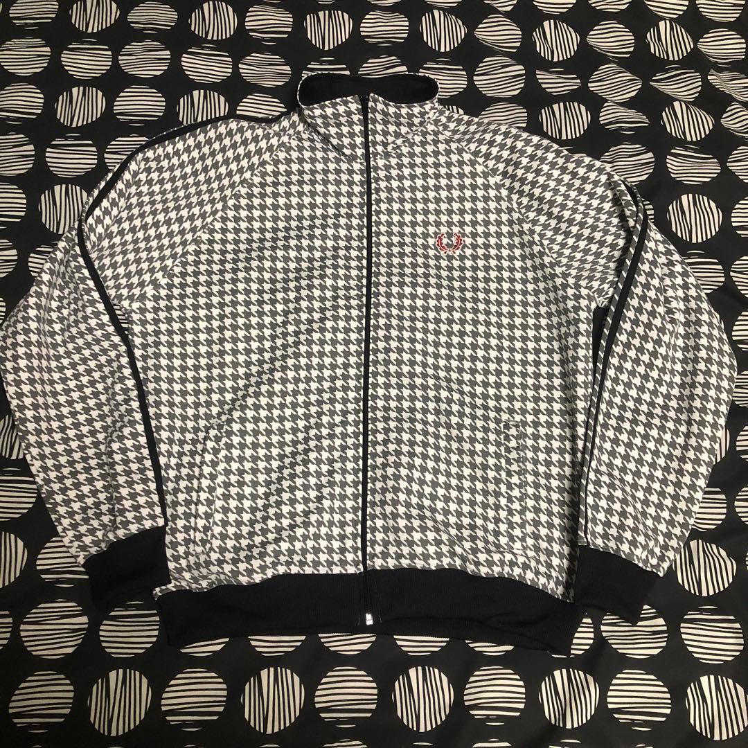 フレッドペリー ジャージ 上着 トラックジャケット チェック柄 千鳥格子柄 希少 美品 FRED PERRY フレッドペリー トラックジャケット ジャージ