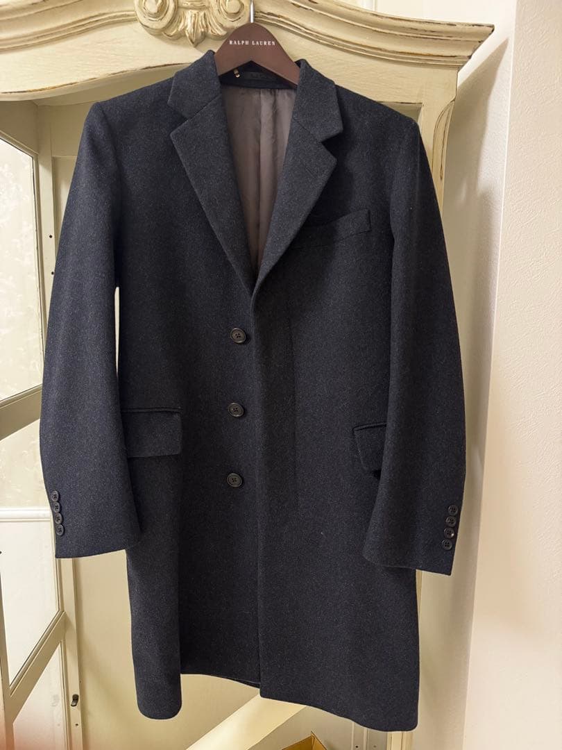 【カシミヤ混】ポールスミス 日本製 チェスターコート 黒 S 【美品】 セール】ウールカシミヤ チェスターコート / 243118 047U（チェスター