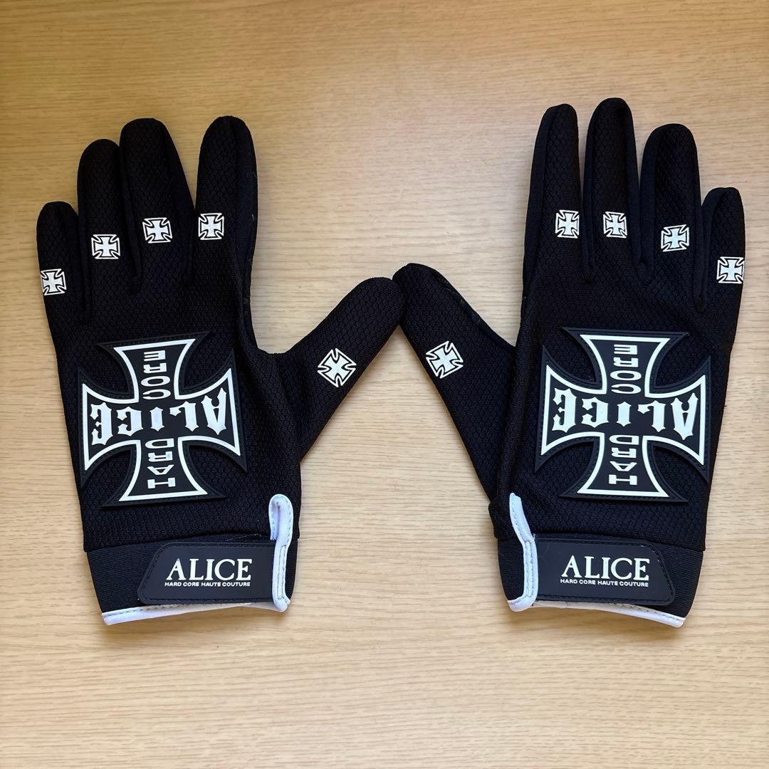 Alice Hollywood グローブ ブラック　3 ALICE HOLLYWOOD SS25 TOKYO EXCLUSIVE MOTO COUTURE GLOVE / BLK WHT