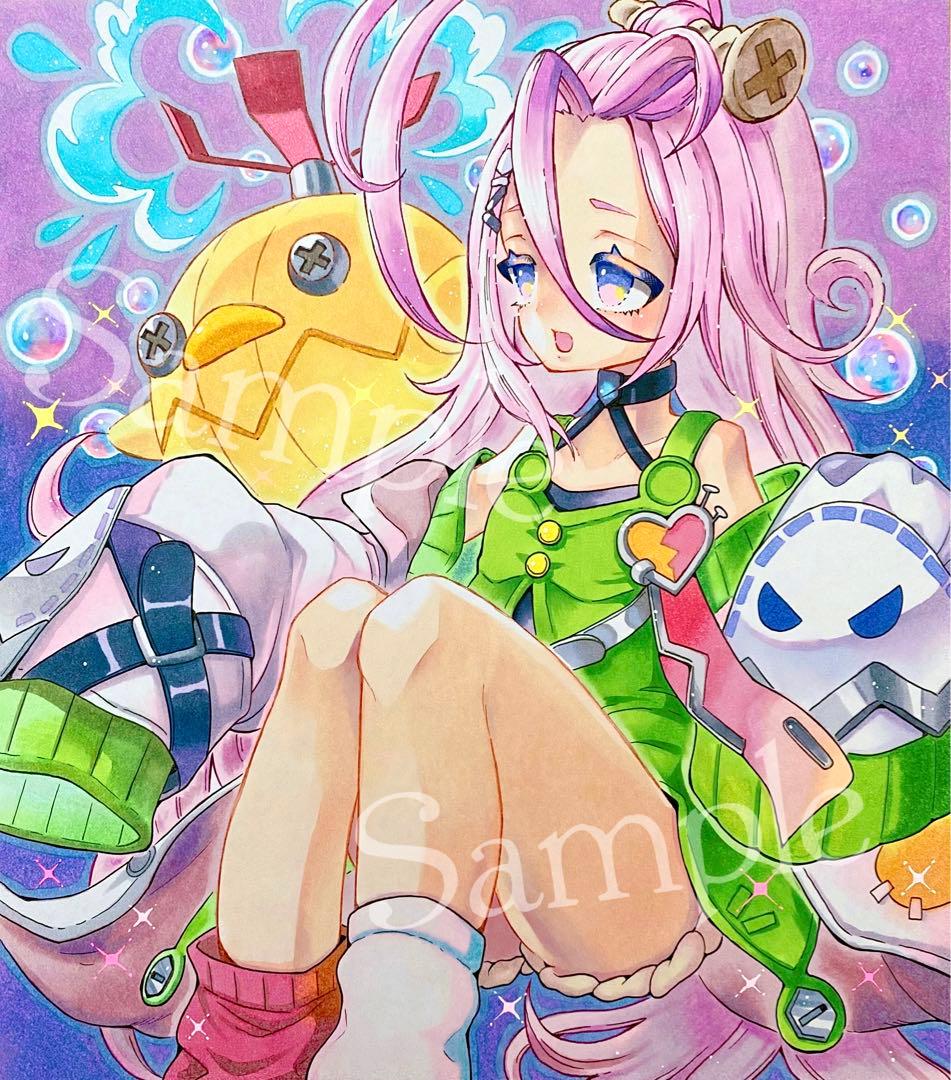 ら*な様 手描きイラスト 原神 アイノ 同人ファンアート 大色紙