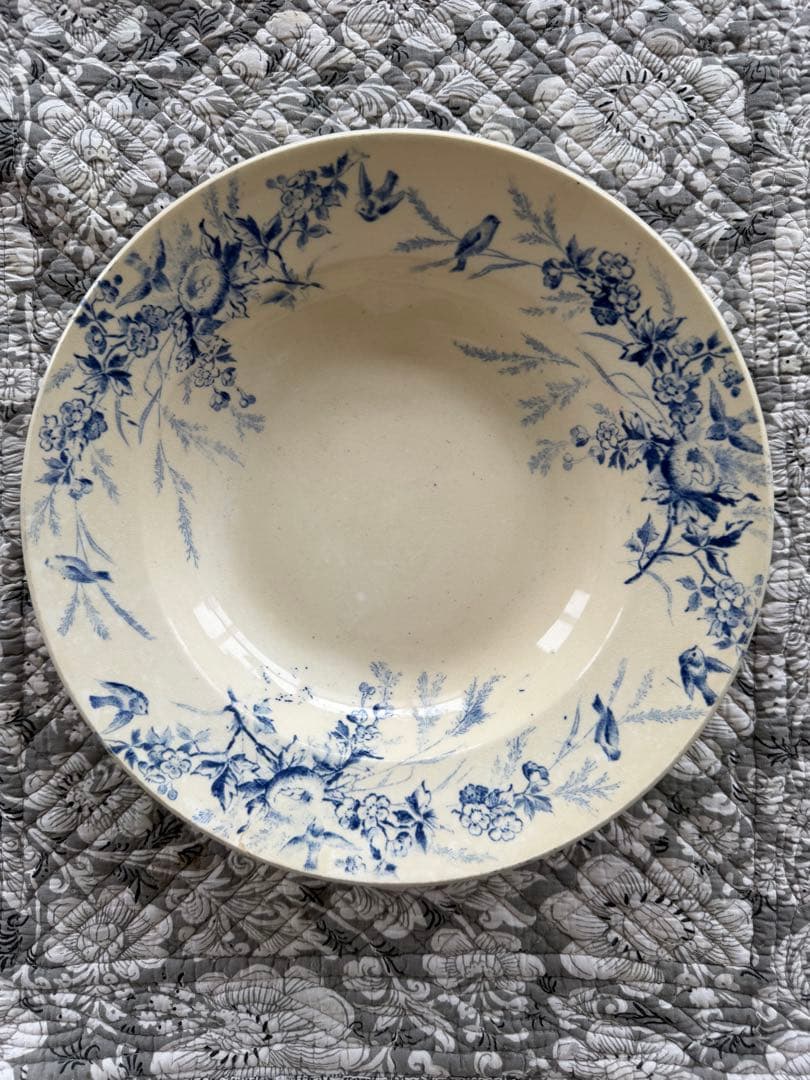 フランスアンティーク陶器クレイユモントローlinotte深皿スープパスタ皿.e クレイユモントロー リノット Creil&Montereau Linotte 深皿 フランス