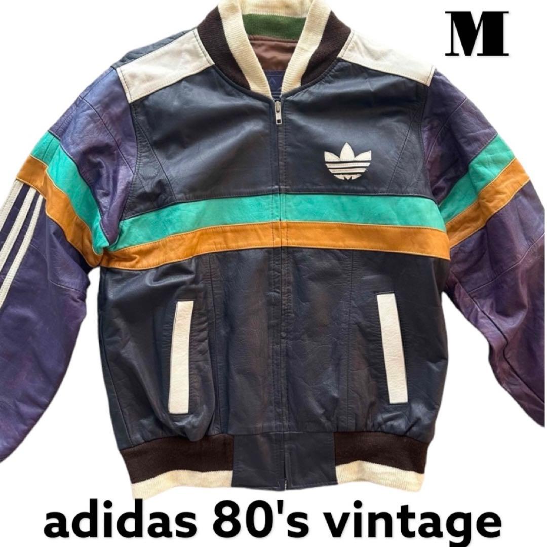 希少✨】80's adidas vintage 本革レザージャケット アウター - メルカリ
