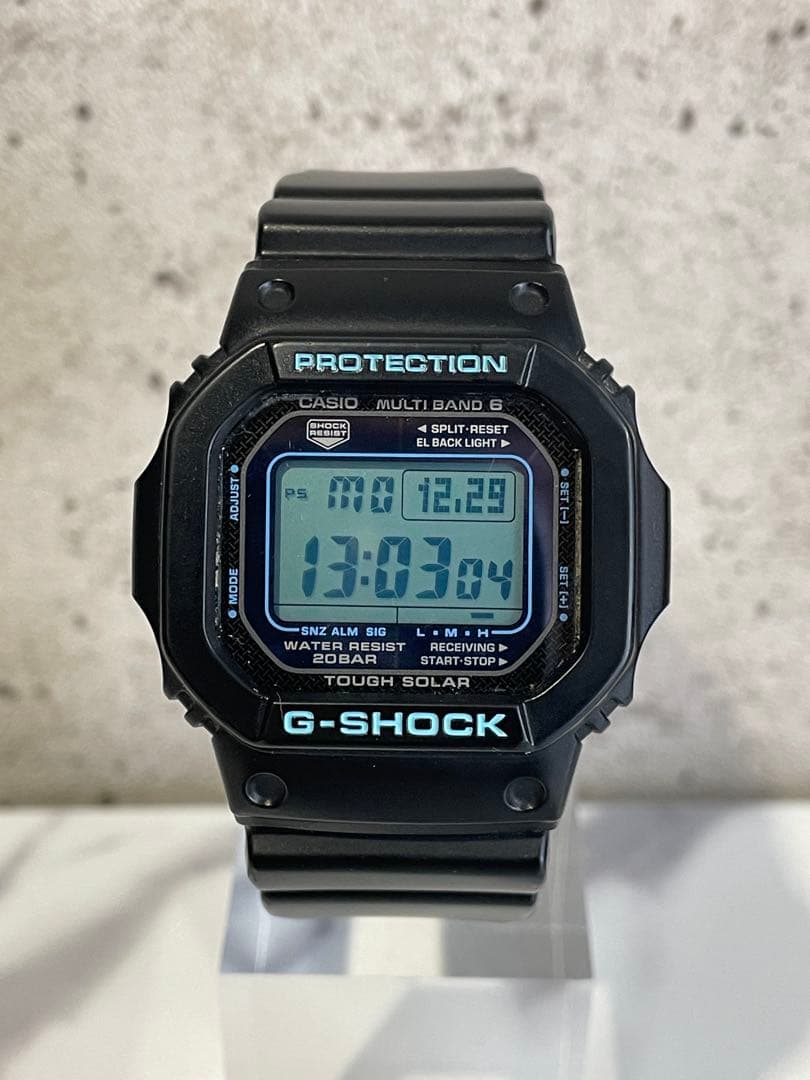 動作良好 CASIO G-SHOCK PROTECTION GW-M5610BA G-SHOCK Gショック GW-M5610BA-1JF 5600 タフソーラー デジタル 電波