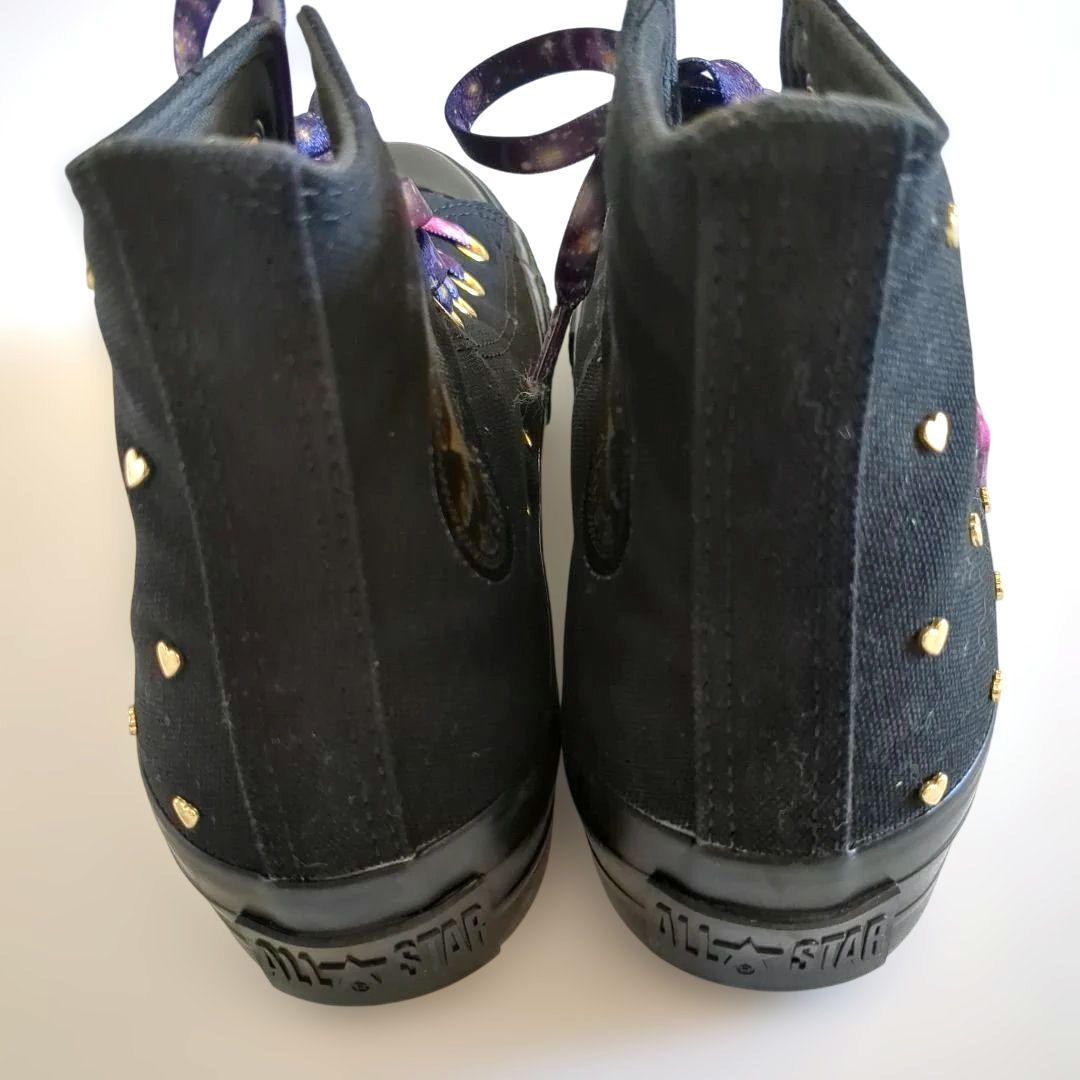 希少デザイン☆極美品☆コンバース スニーカー ハート スタッズ 宇宙柄