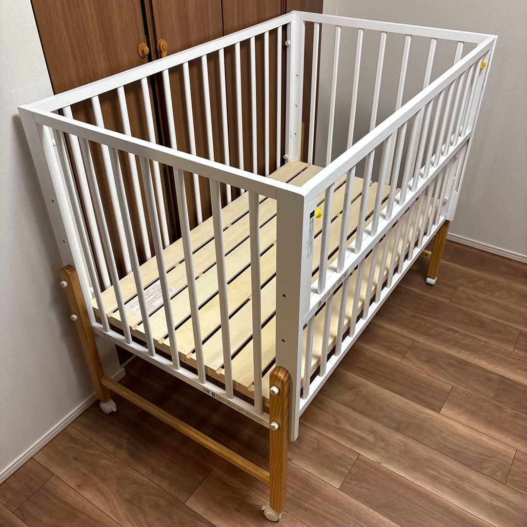 pacopako キホンベビーベッド　スライド+キャスター付き 楽天市場】【代引不可】【ふとん付き】ベビーベッド ミニ アン