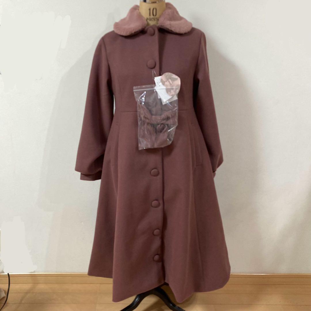 青木美沙子 しまむら m♡petit NINA'Sコラボ ロングコート 濃桃 - メルカリ