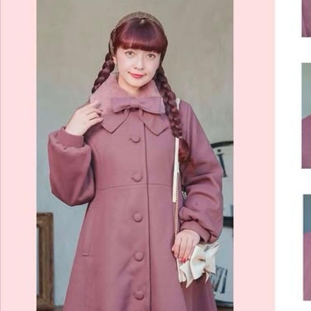 青木美沙子 しまむら m♡petit NINA'Sコラボ ロングコート 濃桃 - メルカリ