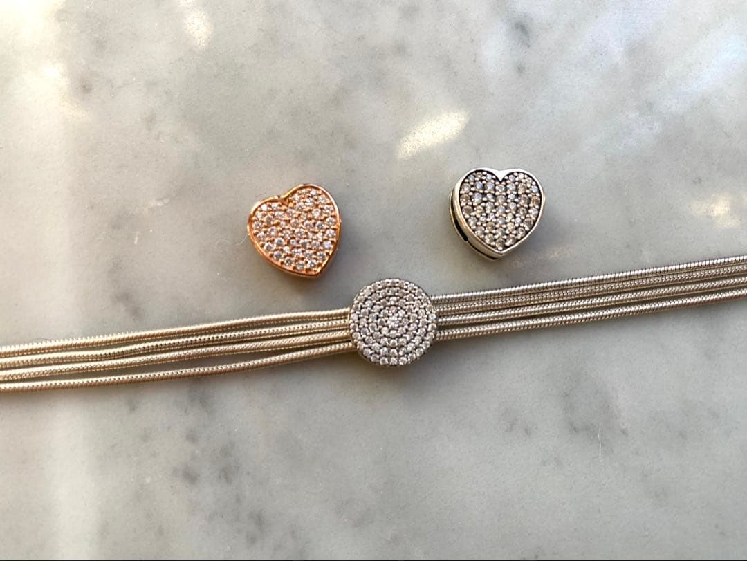 Pandora reflextions ブレスレットとチャーム3点 Mesh Reflexions Bracelet Charm Clip Charms Collection, 925