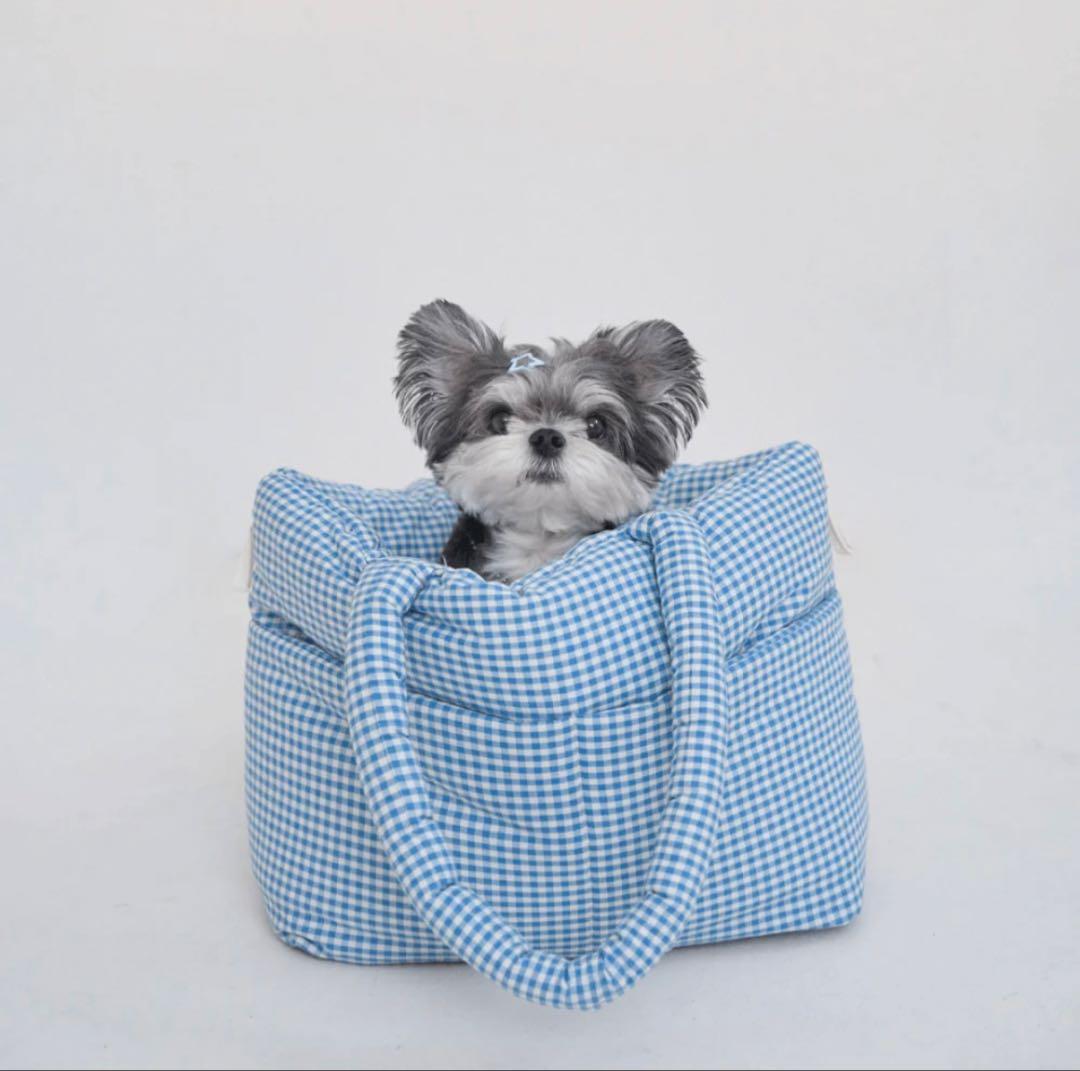 aperty WIDE BAG PLAID BLUE別売りネット付Sサイズ未使用 APERTY wide bag – plaid blue｜韓国発の犬用キャリーバッグ｜MINIME
