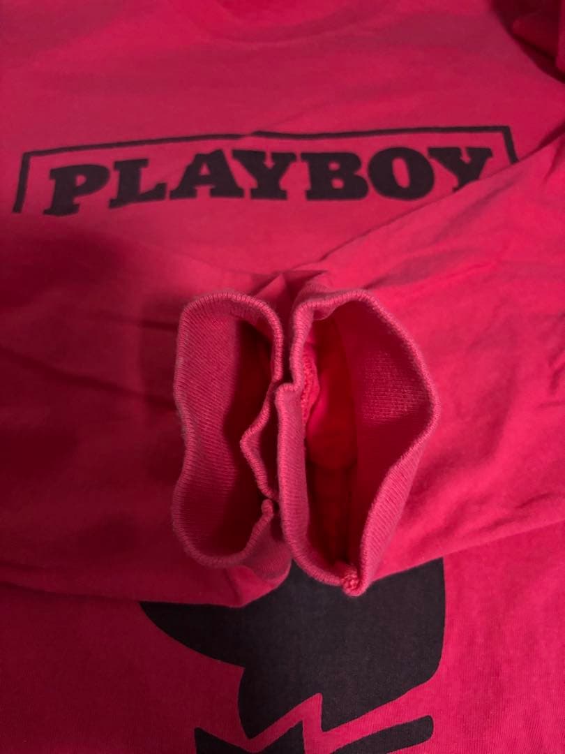 80s〜90s PLAYBOY ピンク ヴィンテージ ロンT sizeXXL