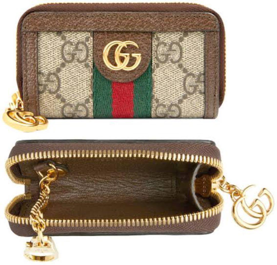GUCCI GGパターン キーケース ブラウン GUCCI（グッチ） GUCCI GGキャンバス キーケース6本用 鍵入れ 茶