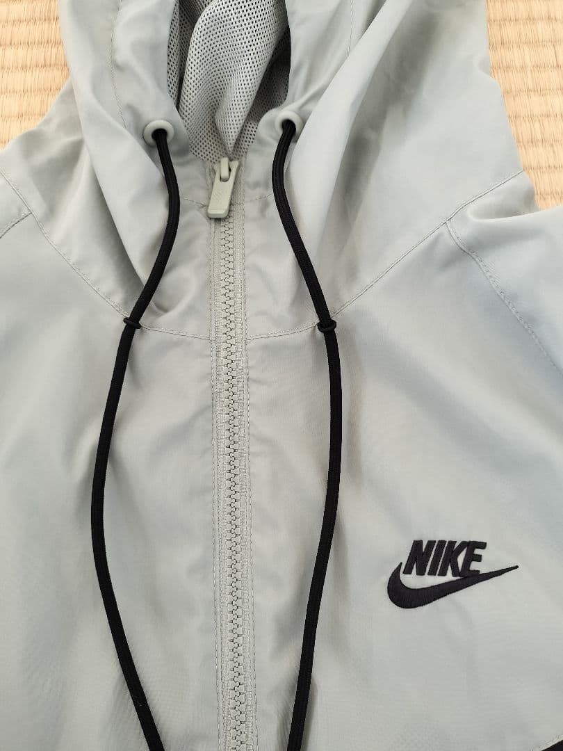 Nike ナイロンジャケット フード付き グレー/ネイビー M - メルカリ