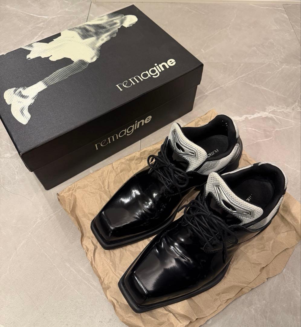 【remagine】スターティングブロックハイブリッドダービー　43 黒　革靴 24SS】Remagine リマジン/ starting blocks hybrid derby / シューズ