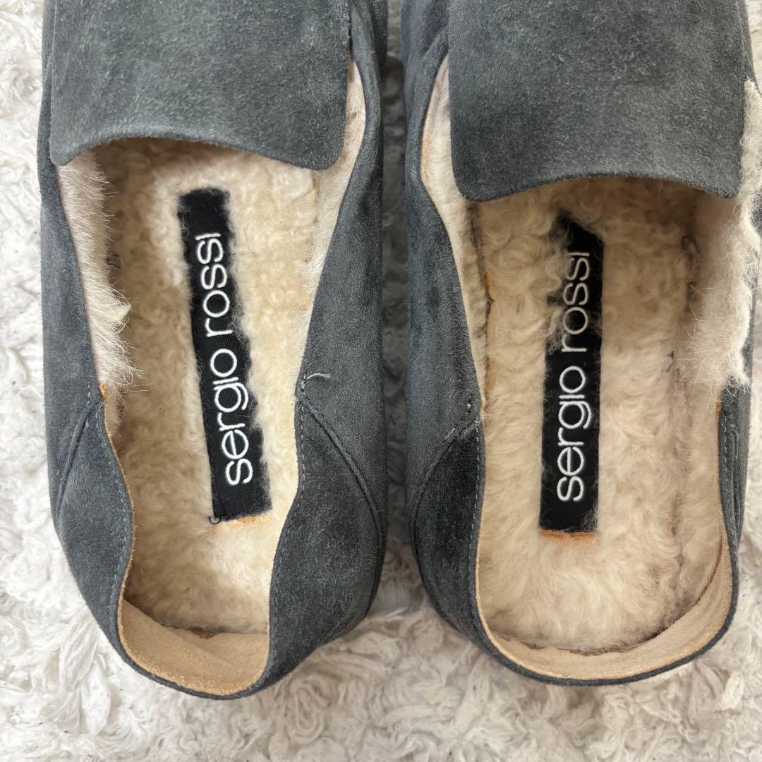 定価12万✨セルジオロッシ 23AW sr1 ムートン スリッポン ボア グレー