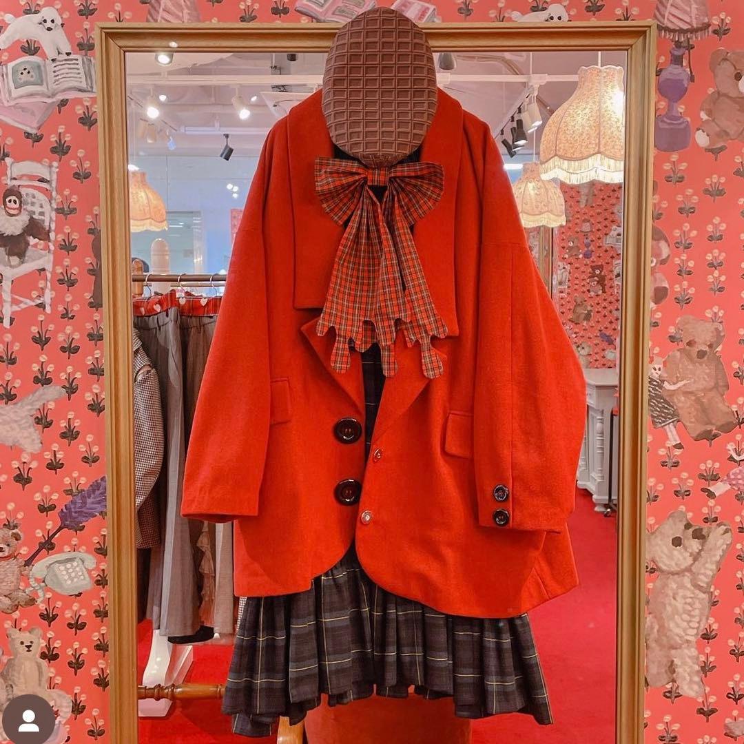 美品】heihei ローラペルジャケット レッド - メルカリ