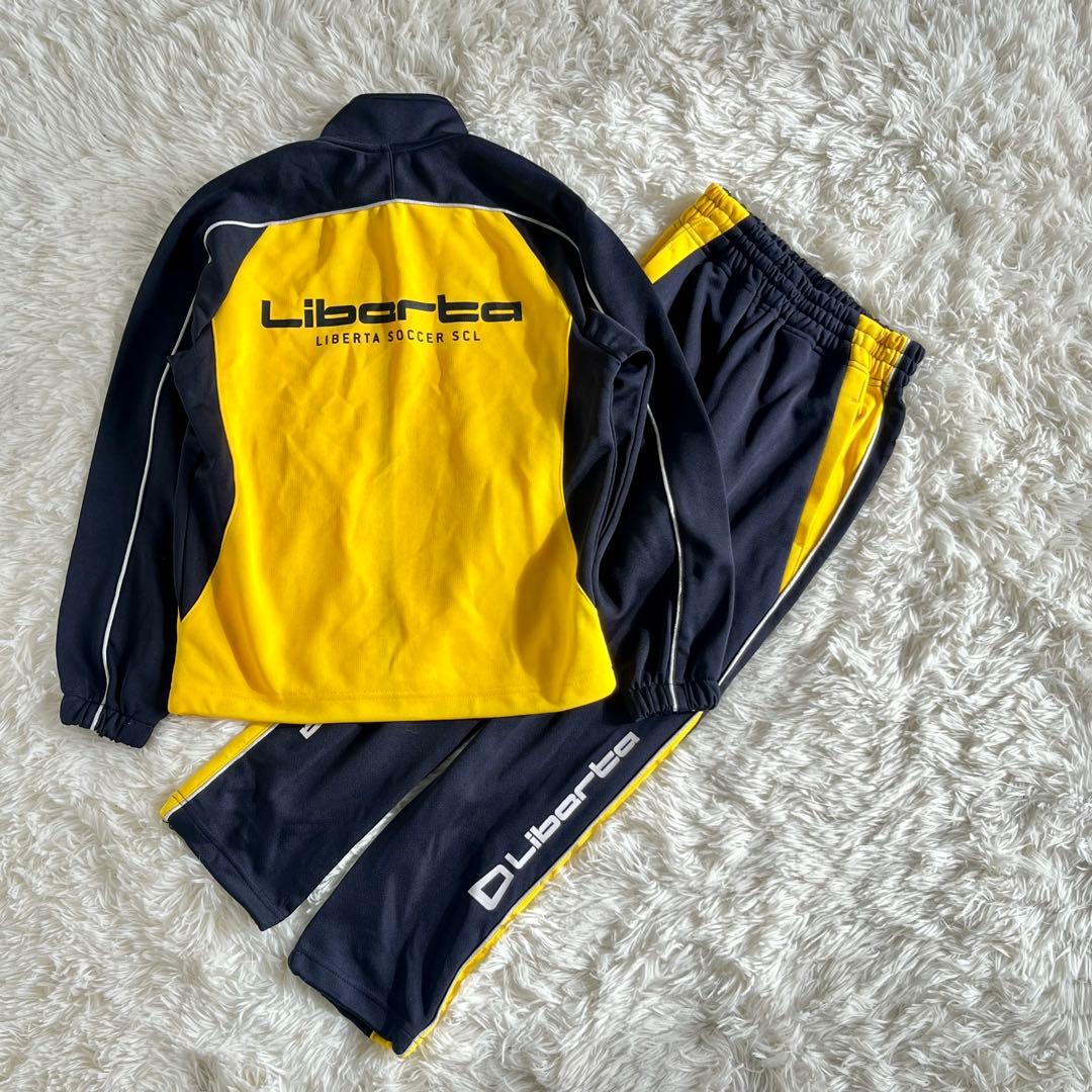 美品 Liberta ジャージ上下リベルタ130 サッカースクール 紺/黄色