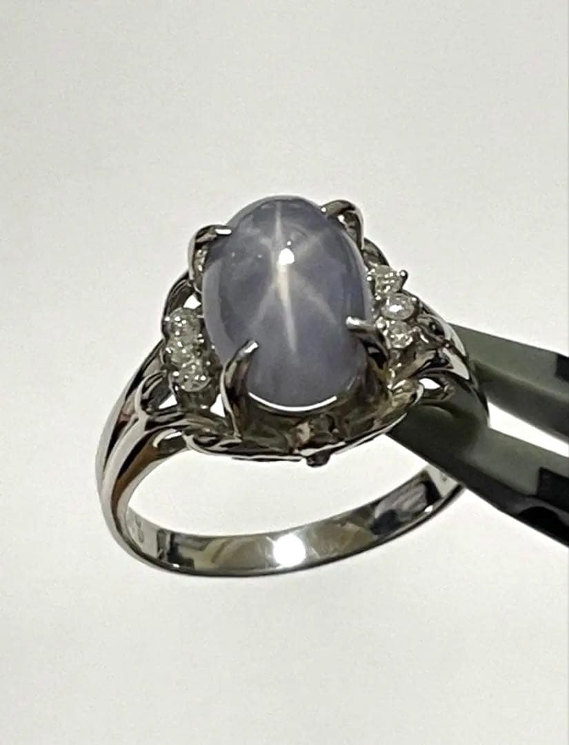 5.00CT スターサファイアリング PT900 鑑別書付