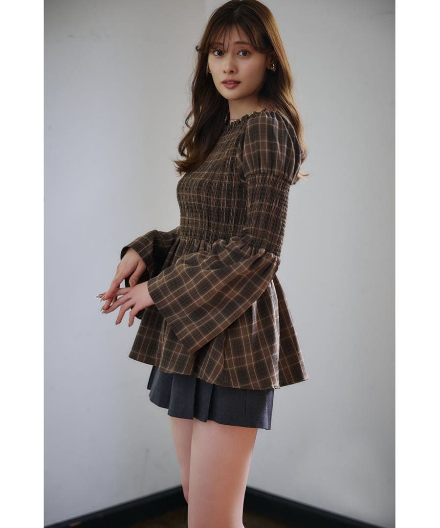herlipto Checked Flared Peplum Top - メルカリ