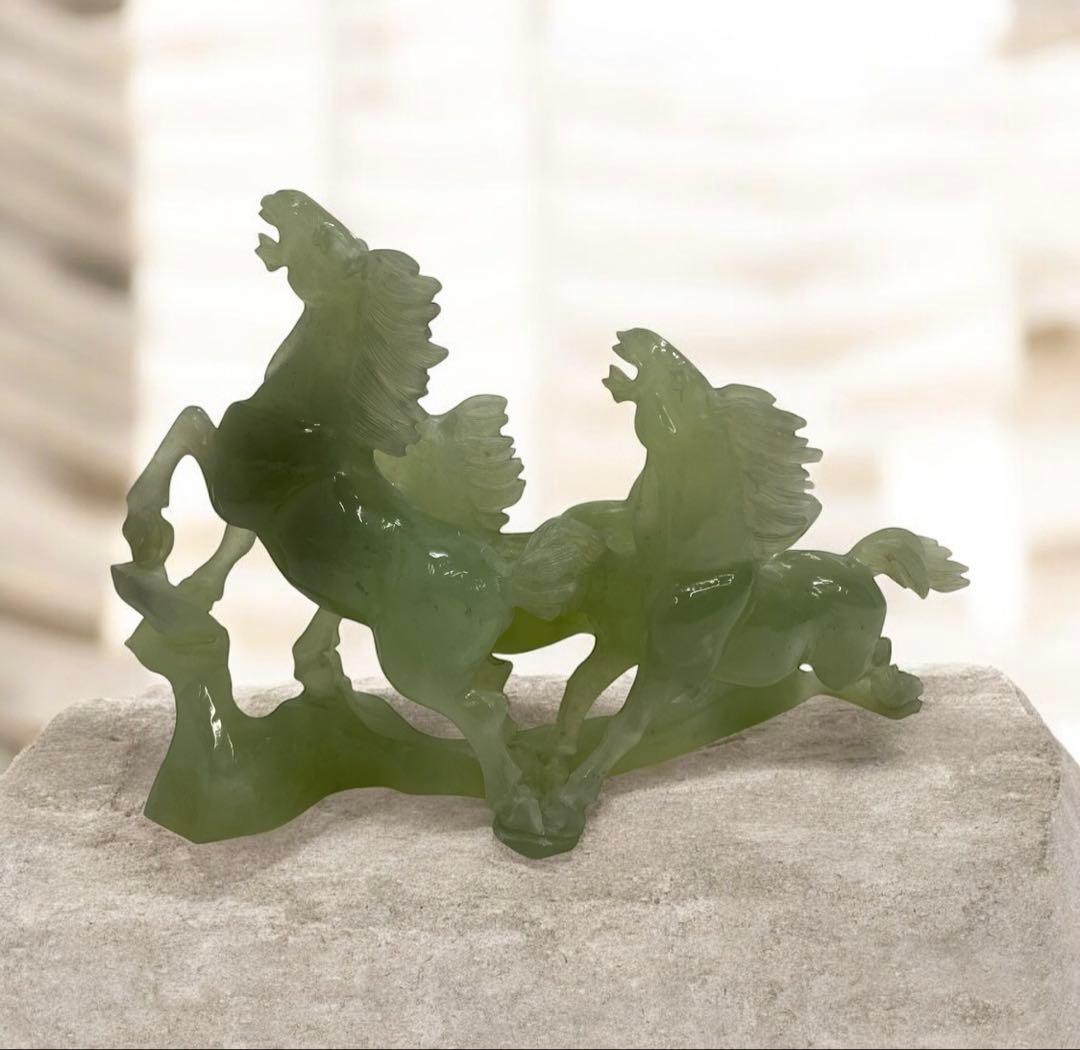 中国美術　翡翠　馬　縁起物　26セ207 中国古美術 馬の置物 翡翠風 縁起物 骨董品｜Yahoo!フリマ（旧PayPay