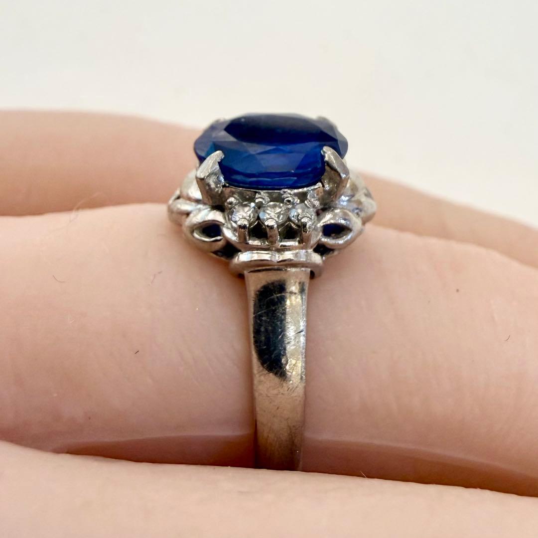 Pt900 ブルーサファイア 2.263ct ダイヤ 0.10ct リング