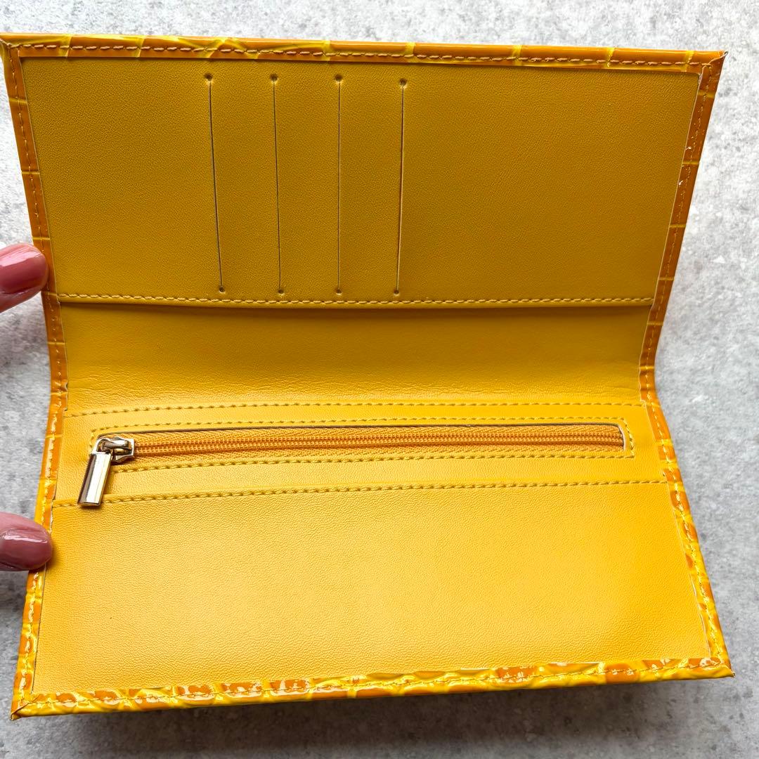 新品・未使用】皇居財布 本革 クロコ型押し 黄色 イエロー - メルカリ