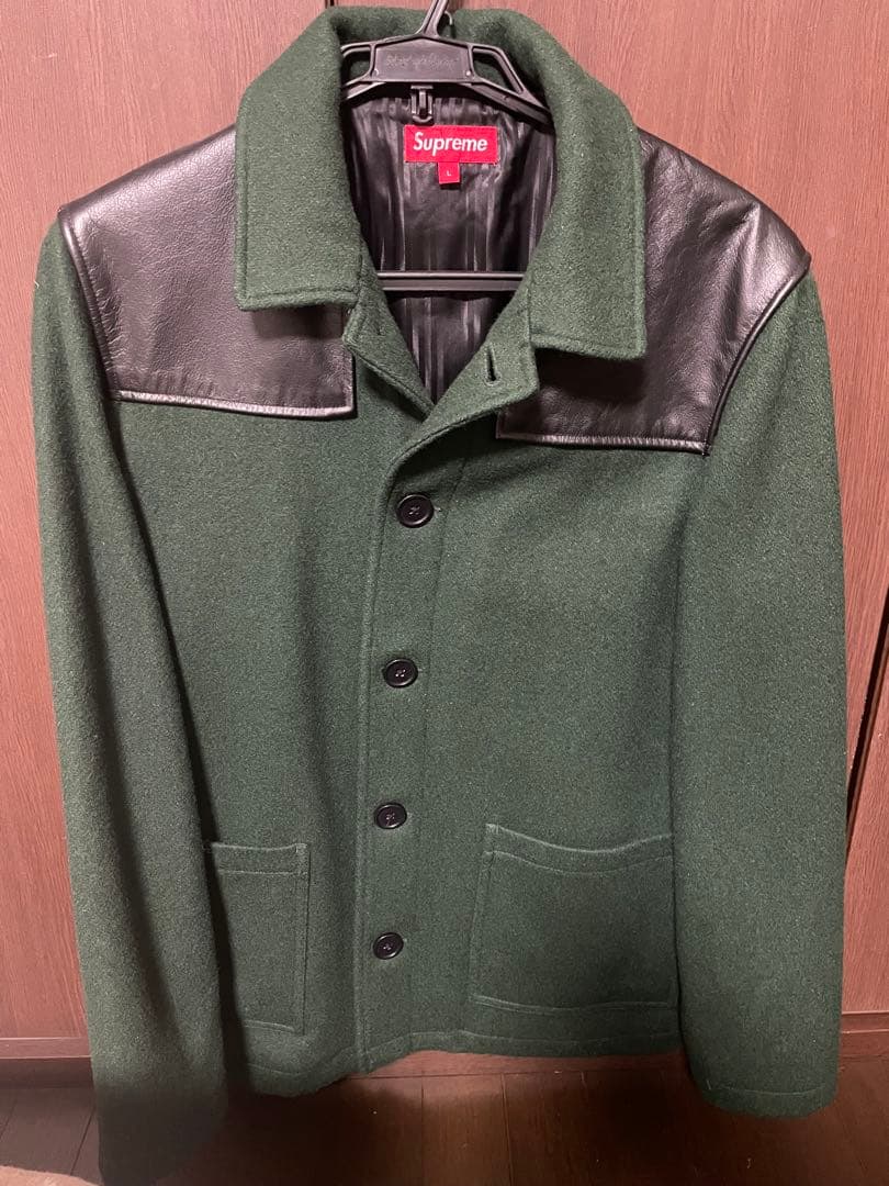 シュプリーム ドンキージャケット レザーウール コートブルゾンメンズ L Supreme 'Donkey Jacket'メルトン ドンキージャケット ウール コート