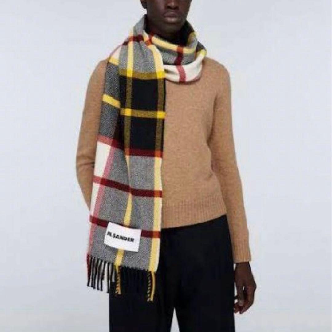 ジル サンダー 20AW チェックマフラー JIL SANDER（ジルサンダー） JIL SANDER+ プラス マフラー J40TE0124
