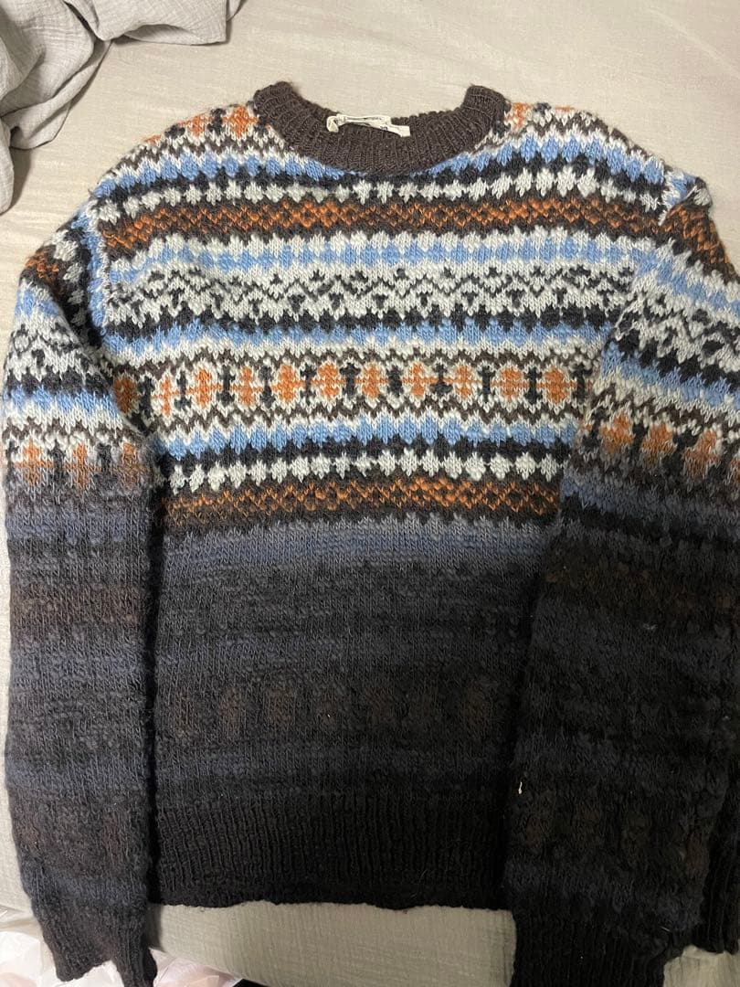 MARNI フェアアイル柄セーター サイズ50 フェアアイル柄クルーネックニット シェットランドウール7G | ニット