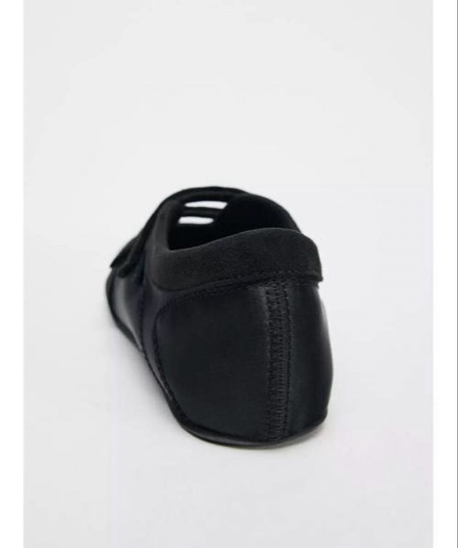 新作⭐︎ZARA ダブルストラップバレリーナ 38（24.6cm） ブラック