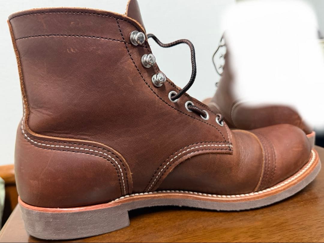 mk【本革・茶芯】LUOSJIET ワークブーツ 8.5d グッドイヤー