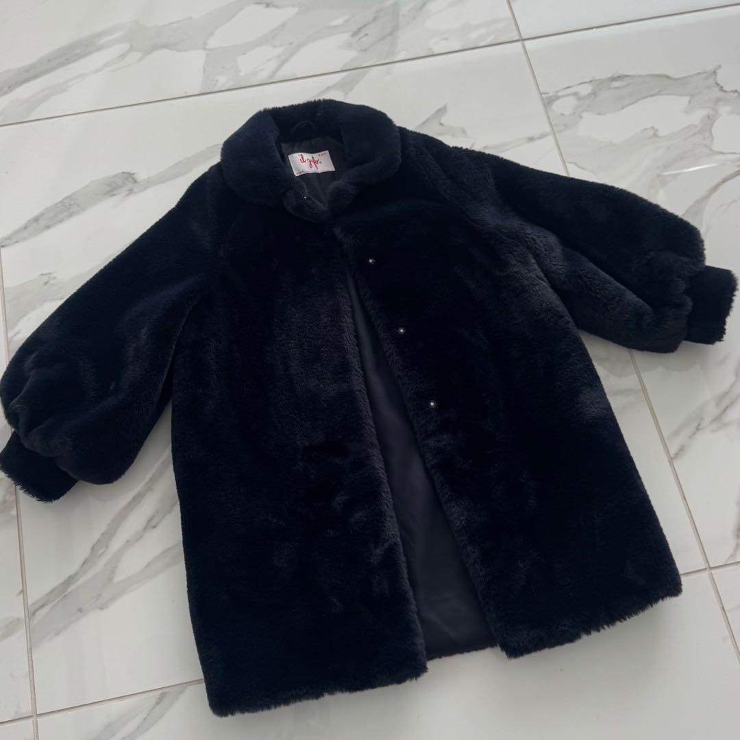 美品　ilgufo 紺　キッズダウン　イルグッフォ　キッズコート　サイズ8 クミキョク キッズ 組曲 KIDS 【150－170cm】ロング ダウン （ネイビー