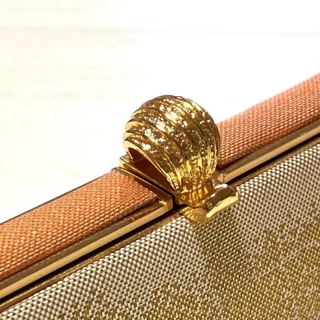 《未使用》佐賀錦　草履バッグセット　東京芝山ブランド　正絹　ゴールド　厚底